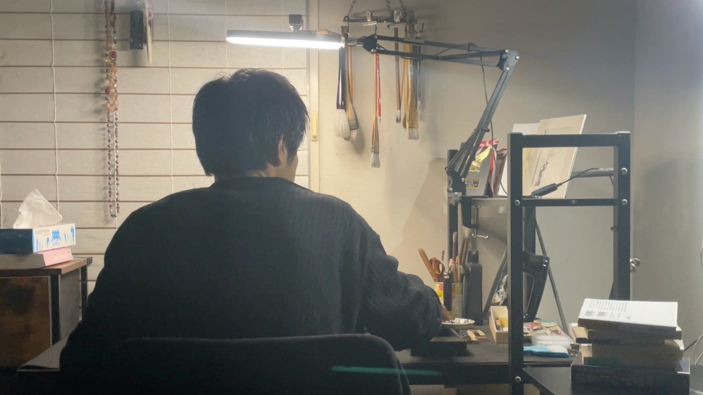 制作中のアトリエ